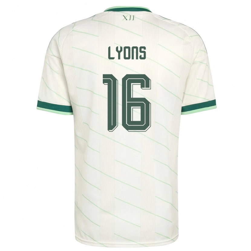 Danxen Mujer Camiseta Irlanda Del Norte Brad Lyons #16 Blanco Verde 2ª Equipación 26-28 La Camisa México