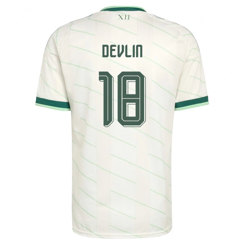 Danxen Mujer Camiseta Irlanda Del Norte Terry Devlin #18 Blanco Verde 2ª Equipación 26-28 La Camisa México