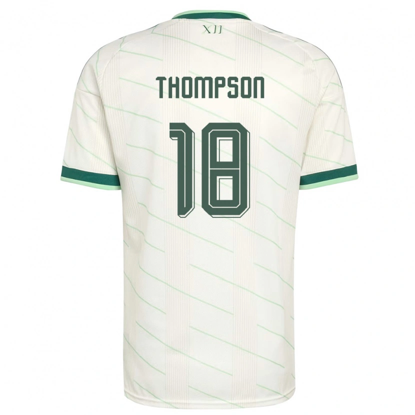 Danxen Mujer Camiseta Irlanda Del Norte Kalum Thompson #18 Blanco Verde 2ª Equipación 26-28 La Camisa México