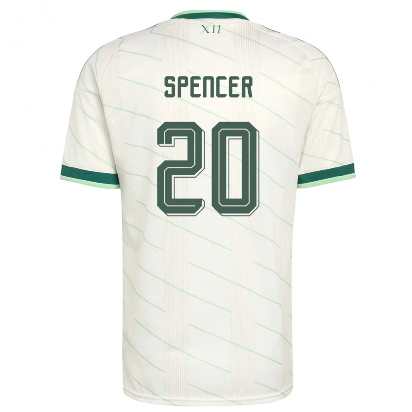 Danxen Mujer Camiseta Irlanda Del Norte Brodie Spencer #20 Blanco Verde 2ª Equipación 26-28 La Camisa México