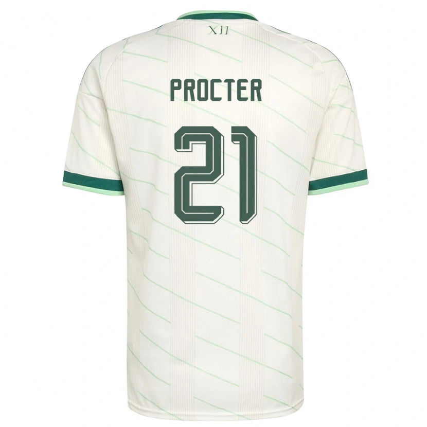 Danxen Mujer Camiseta Irlanda Del Norte Will Procter #21 Blanco Verde 2ª Equipación 26-28 La Camisa México