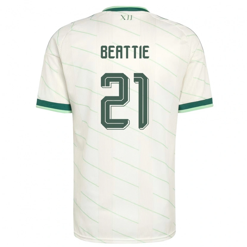 Danxen Mujer Camiseta Irlanda Del Norte Kerry Beattie #21 Blanco Verde 2ª Equipación 26-28 La Camisa México