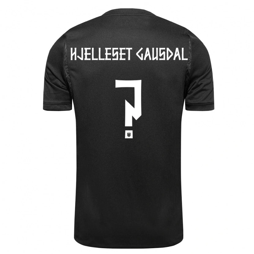 Danxen Mujer Camiseta Noruega Lukas Hjelleset Gausdal #0 Negro 2ª Equipación 26-28 La Camisa México