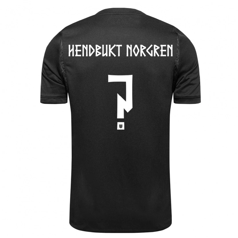 Danxen Mujer Camiseta Noruega Edvard Hendbukt Norgren #0 Negro 2ª Equipación 26-28 La Camisa México