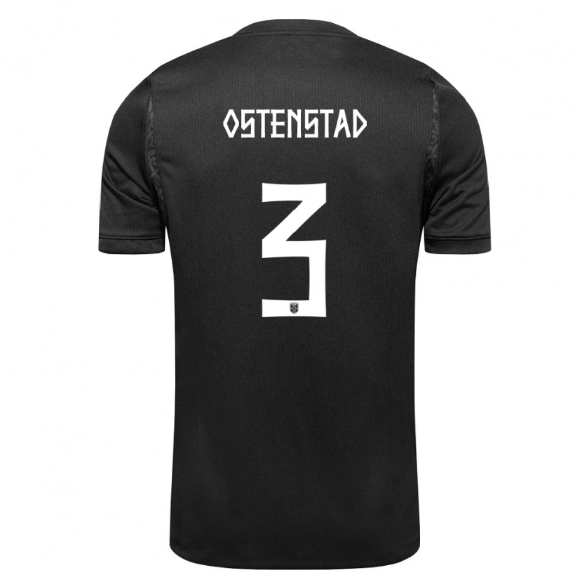 Danxen Mujer Camiseta Noruega Marthine Østenstad #3 Negro 2ª Equipación 26-28 La Camisa México