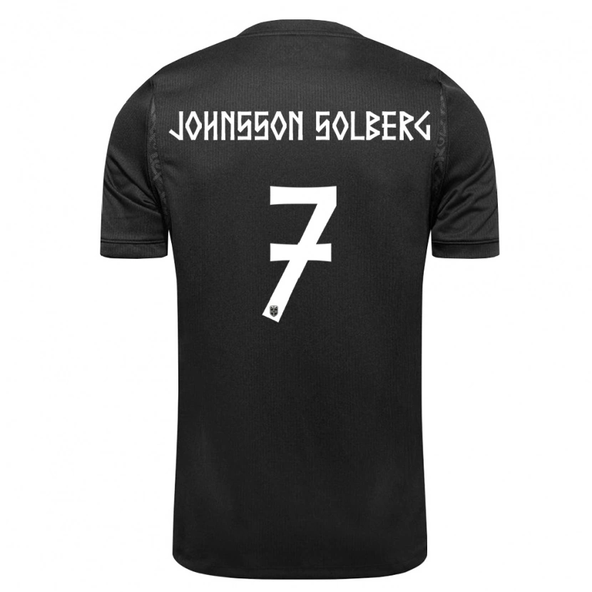 Danxen Mujer Camiseta Noruega Jesper Johnsson Solberg #7 Negro 2ª Equipación 26-28 La Camisa México
