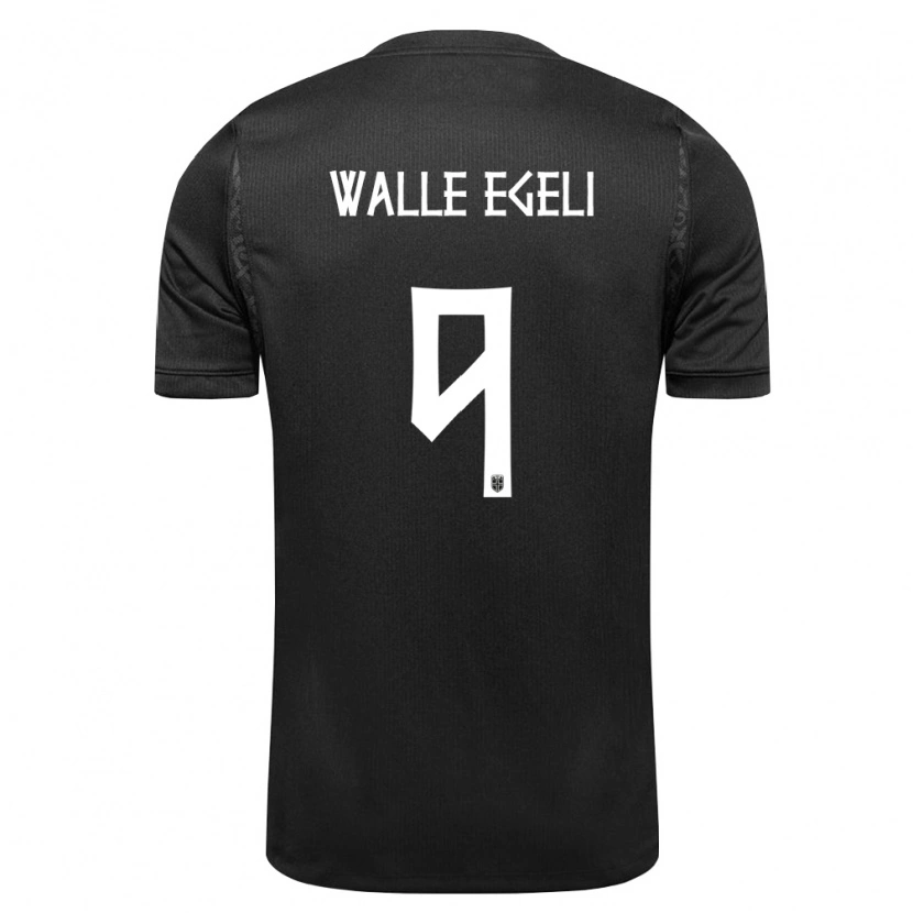 Danxen Mujer Camiseta Noruega Sindre Walle Egeli #9 Negro 2ª Equipación 26-28 La Camisa México