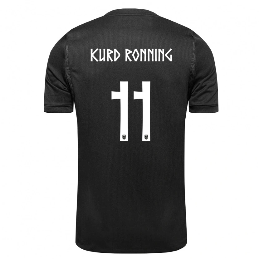 Danxen Mujer Camiseta Noruega Adrian Kurd Rønning #11 Negro 2ª Equipación 26-28 La Camisa México