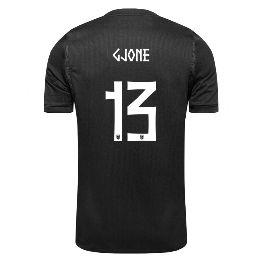 Danxen Mujer Camiseta Noruega Martin Gjone #13 Negro 2ª Equipación 26-28 La Camisa México