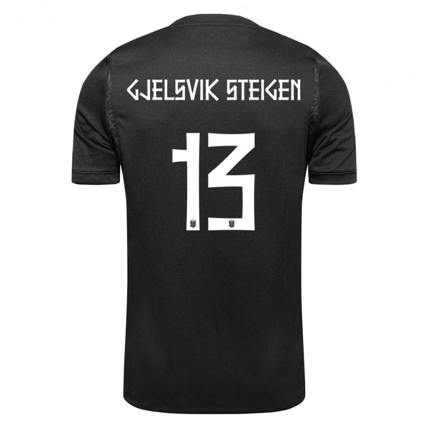 Danxen Mujer Camiseta Noruega Rasmus Gjelsvik Steigen #13 Negro 2ª Equipación 26-28 La Camisa México