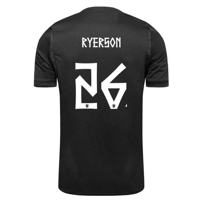 Danxen Mujer Camiseta Noruega Julian Ryerson #26 Negro 2ª Equipación 26-28 La Camisa México