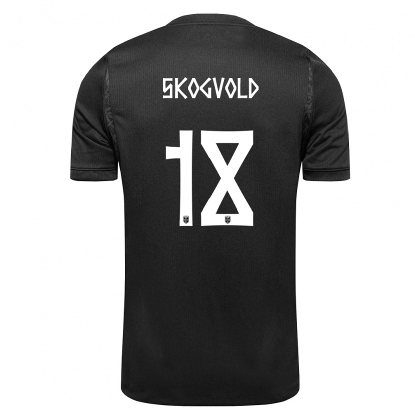 Danxen Mujer Camiseta Noruega Henrik Skogvold #18 Negro 2ª Equipación 26-28 La Camisa México