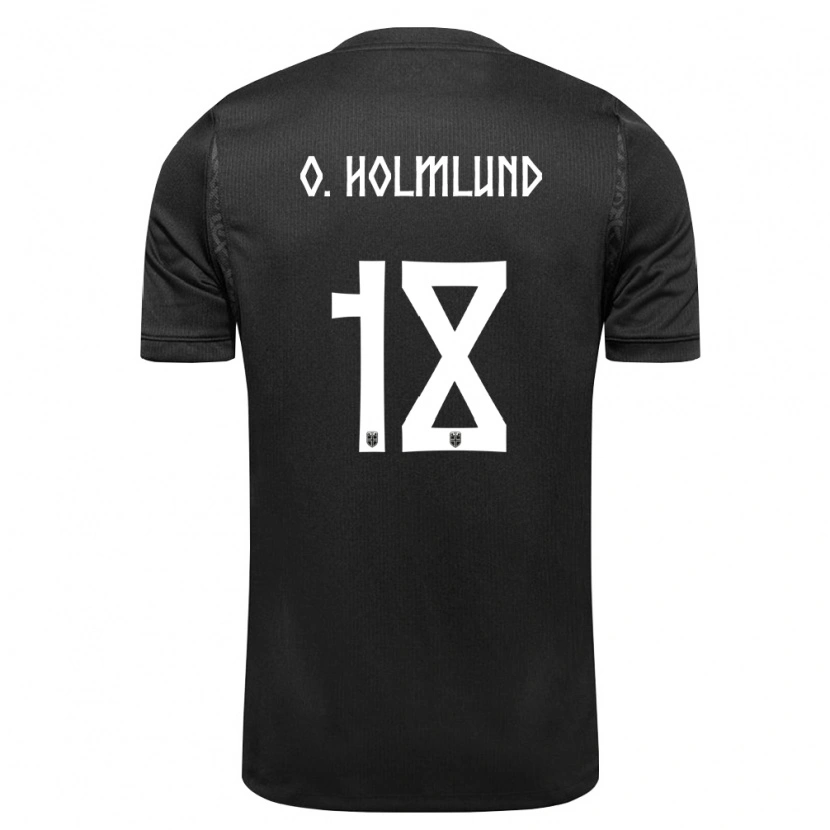 Danxen Mujer Camiseta Noruega Ola Holmlund Ørjasæter #18 Negro 2ª Equipación 26-28 La Camisa México