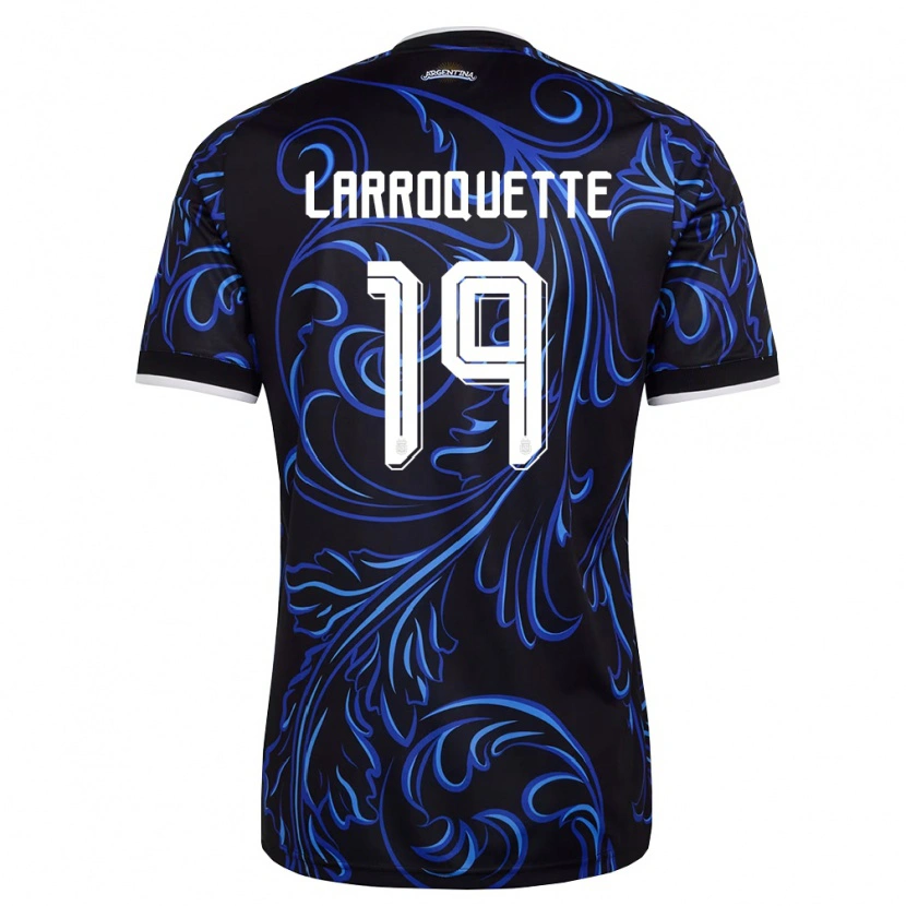 Danxen Mujer Camiseta Argentina Mariana Larroquette #19 Negro Blanco Azul Cielo 2ª Equipación 26-28 La Camisa México