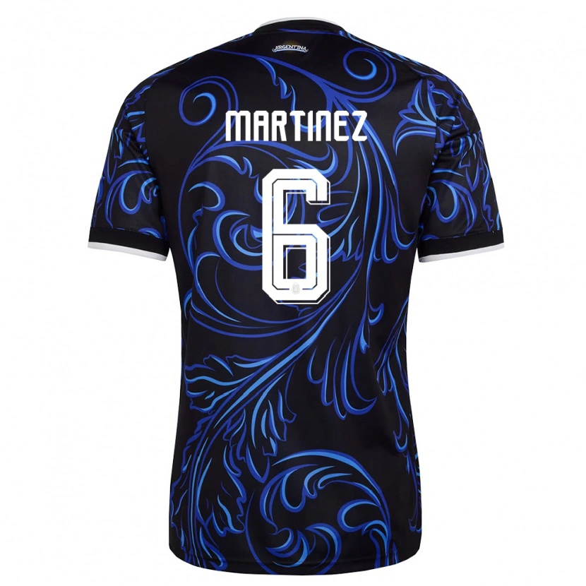 Danxen Mujer Camiseta Argentina Lisandro Martinez #6 Negro Blanco Azul Cielo 2ª Equipación 26-28 La Camisa México