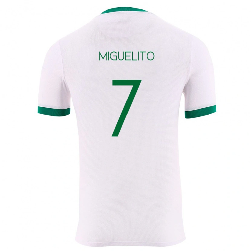 Danxen Mujer Camiseta Bolivia Miguelito #7 Blanco Verde Rojo 2ª Equipación 26-28 La Camisa México