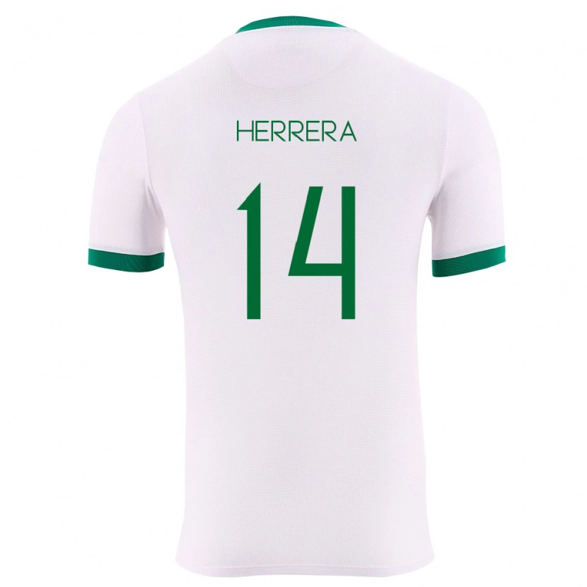 Danxen Mujer Camiseta Bolivia José Herrera #14 Blanco Verde Rojo 2ª Equipación 26-28 La Camisa México