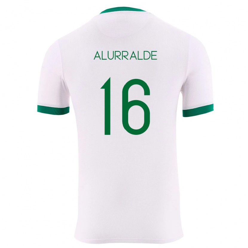 Danxen Mujer Camiseta Bolivia Samantha Alurralde #16 Blanco Verde Rojo 2ª Equipación 26-28 La Camisa México