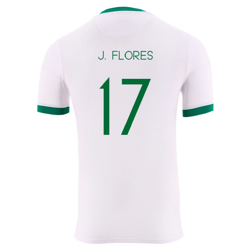 Danxen Mujer Camiseta Bolivia José Flores #17 Blanco Verde Rojo 2ª Equipación 26-28 La Camisa México