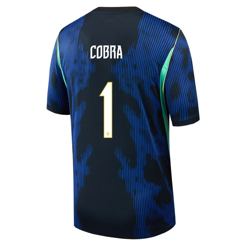 Danxen Mujer Camiseta Brasil Pedro Cobra #1 Azul Amarillo Marino 2ª Equipación 26-28 La Camisa México