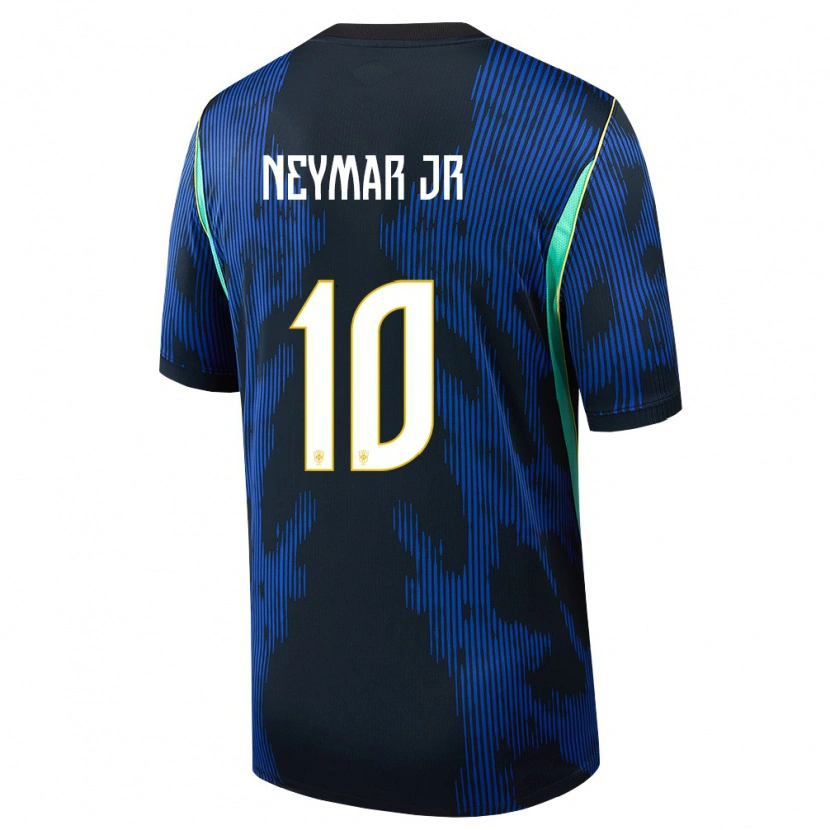 Danxen Mujer Camiseta Brasil Neymar #10 Azul Amarillo Marino 2ª Equipación 26-28 La Camisa México