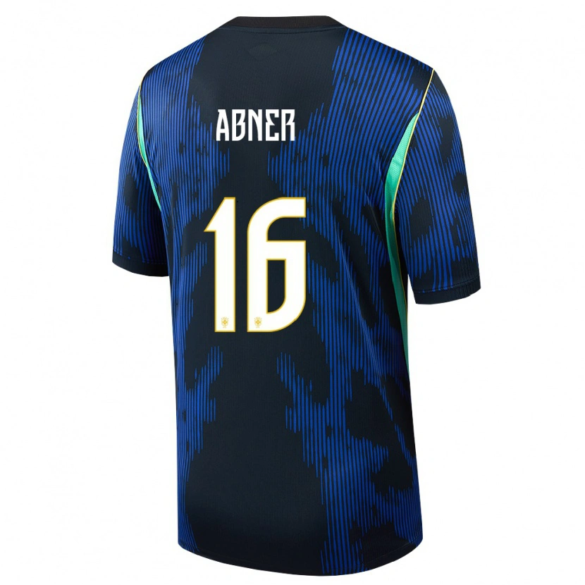 Danxen Mujer Camiseta Brasil Abner #16 Azul Amarillo Marino 2ª Equipación 26-28 La Camisa México