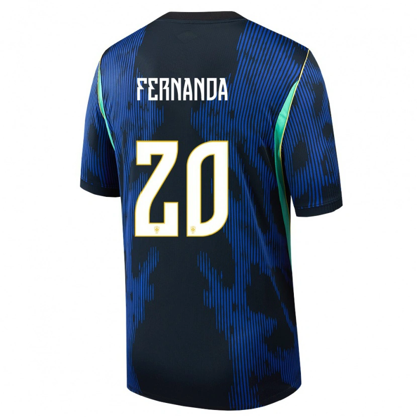 Danxen Mujer Camiseta Brasil Fernanda Palermo #20 Azul Amarillo Marino 2ª Equipación 26-28 La Camisa México