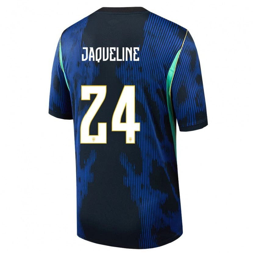 Danxen Mujer Camiseta Brasil Jaqueline #24 Azul Amarillo Marino 2ª Equipación 26-28 La Camisa México