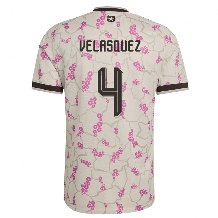 Danxen Mujer Camiseta Chile Lucas Velásquez #4 Blanco Púrpura 2ª Equipación 26-28 La Camisa México