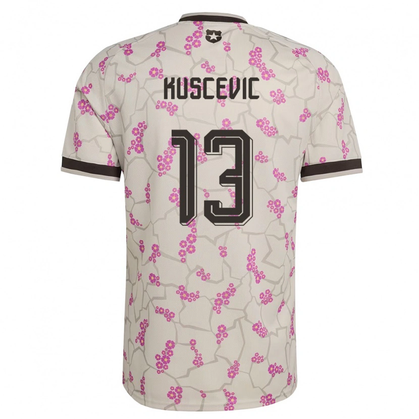 Danxen Mujer Camiseta Chile Benjamín Kuscevic #13 Blanco Púrpura 2ª Equipación 26-28 La Camisa México