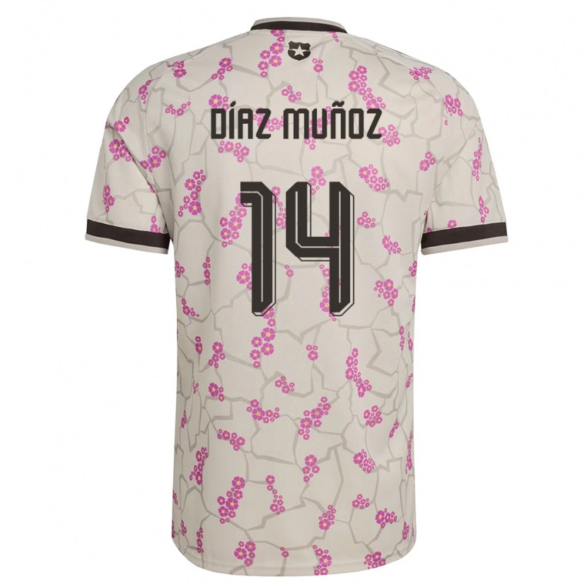 Danxen Mujer Camiseta Chile Cristian Díaz Muñoz #14 Blanco Púrpura 2ª Equipación 26-28 La Camisa México