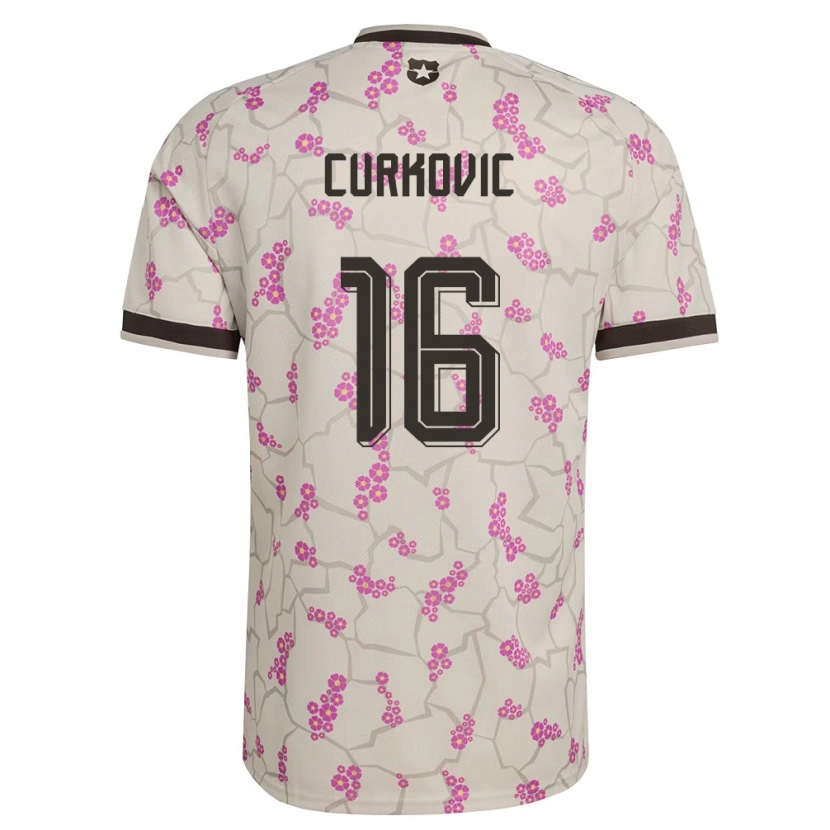 Danxen Mujer Camiseta Chile Andro Curkovic #16 Blanco Púrpura 2ª Equipación 26-28 La Camisa México