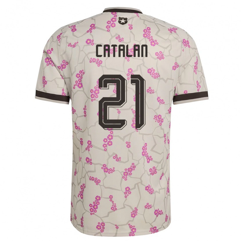 Danxen Mujer Camiseta Chile Matías Catalán #21 Blanco Púrpura 2ª Equipación 26-28 La Camisa México