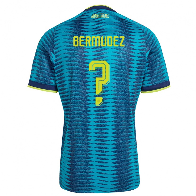 Danxen Mujer Camiseta Colombia Samuel Bermudez #0 Azul Amarillo Marino 2ª Equipación 26-28 La Camisa México
