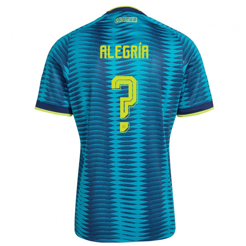 Danxen Mujer Camiseta Colombia Juan Alegría #0 Azul Amarillo Marino 2ª Equipación 26-28 La Camisa México