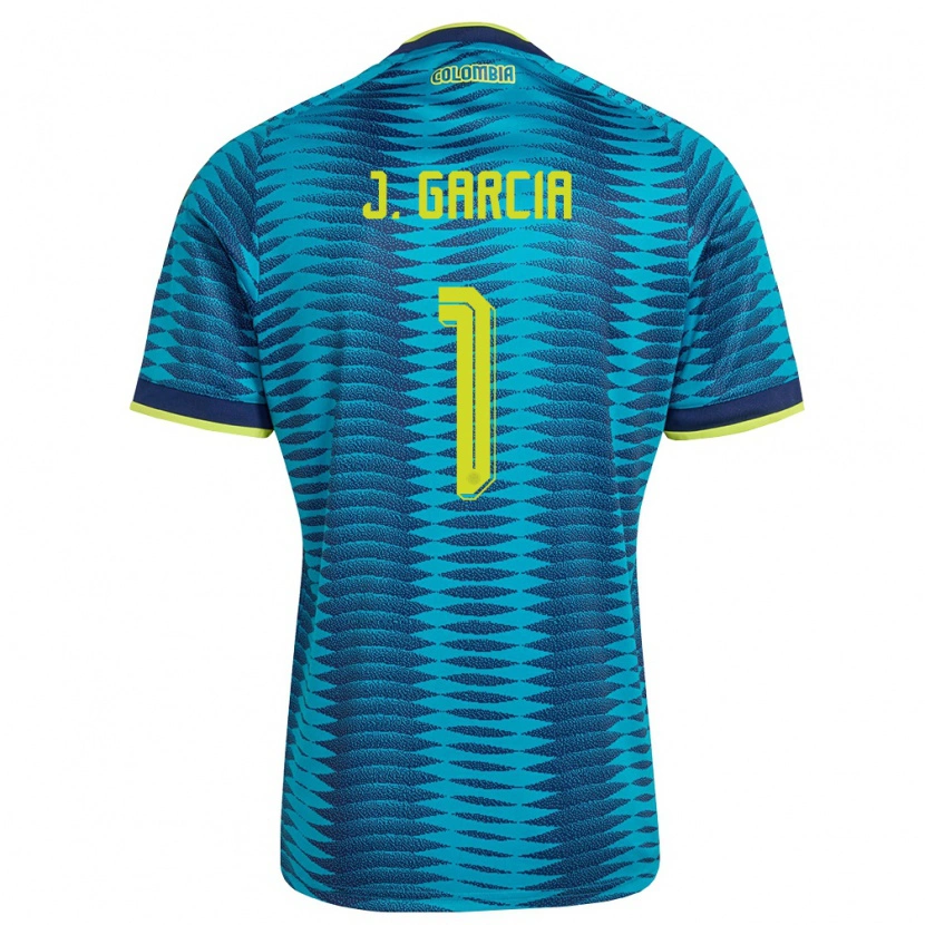Danxen Mujer Camiseta Colombia Jordan García #1 Azul Amarillo Marino 2ª Equipación 26-28 La Camisa México