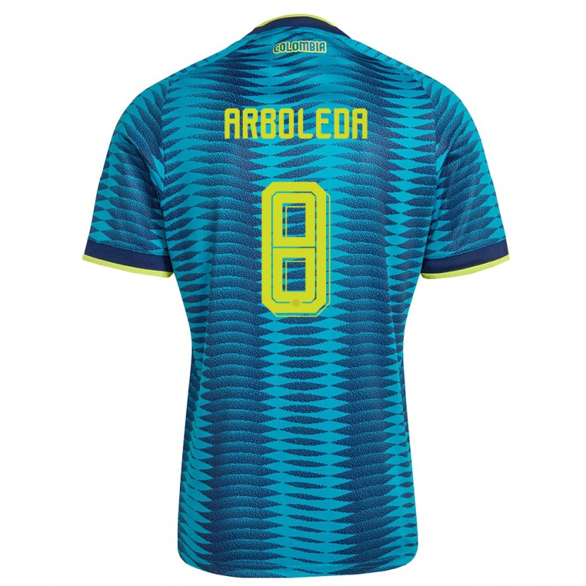 Danxen Mujer Camiseta Colombia Jordan Arboleda #8 Azul Amarillo Marino 2ª Equipación 26-28 La Camisa México