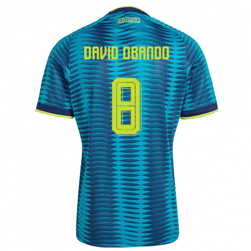 Danxen Mujer Camiseta Colombia Juan David Obando #8 Azul Amarillo Marino 2ª Equipación 26-28 La Camisa México