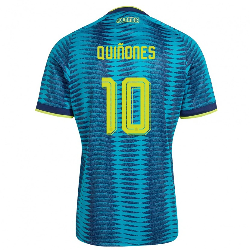 Danxen Mujer Camiseta Colombia Deivi Quiñones #10 Azul Amarillo Marino 2ª Equipación 26-28 La Camisa México