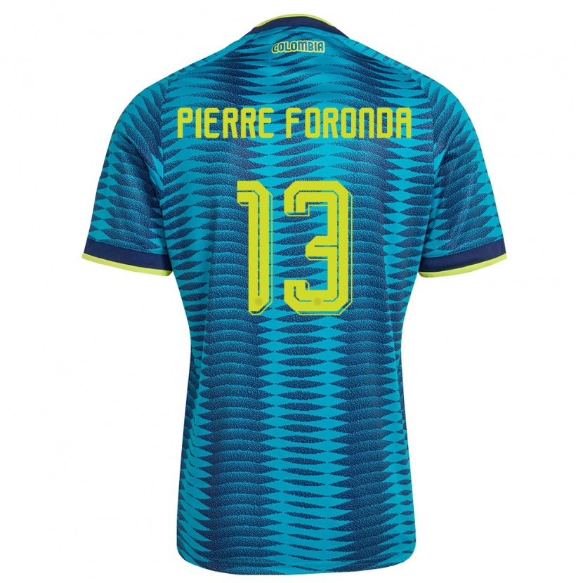 Danxen Mujer Camiseta Colombia Jean Pierre Foronda #13 Azul Amarillo Marino 2ª Equipación 26-28 La Camisa México