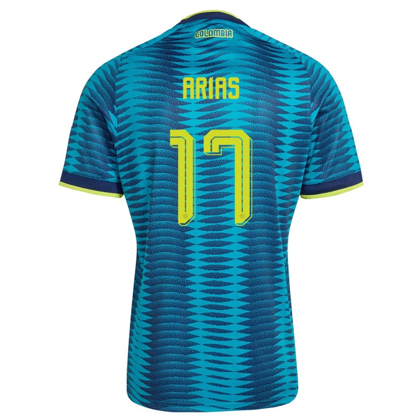 Danxen Mujer Camiseta Colombia Carolina Arias #17 Azul Amarillo Marino 2ª Equipación 26-28 La Camisa México