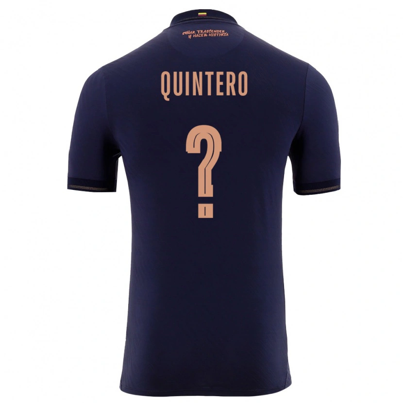 Danxen Mujer Camiseta Ecuador Hólger Quintero #0 Marino Oro 2ª Equipación 26-28 La Camisa México