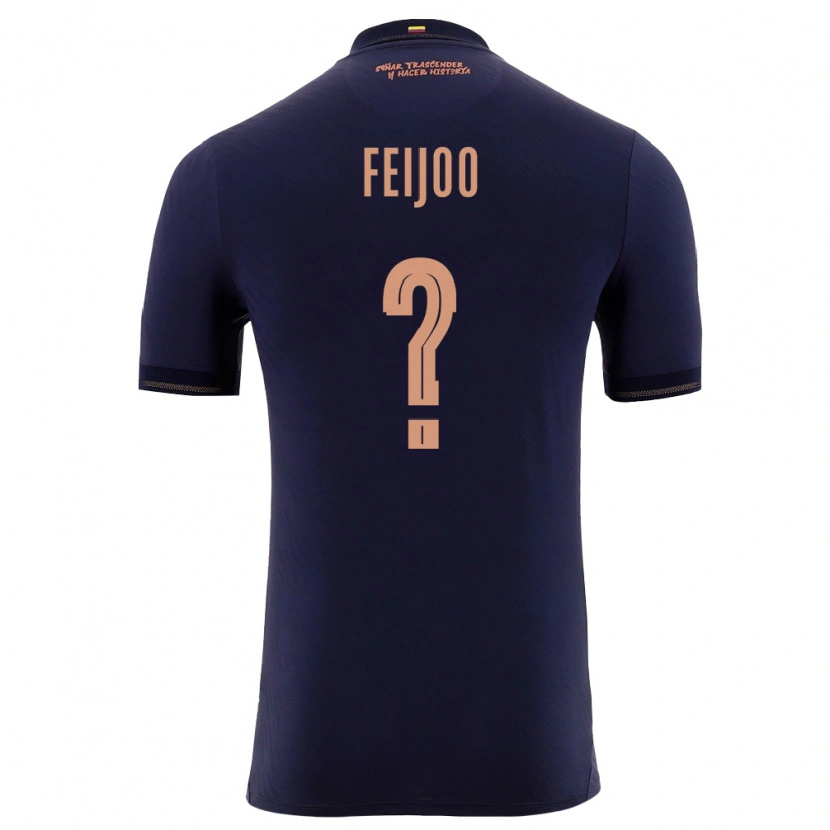 Danxen Mujer Camiseta Ecuador Jostin Feijoo #0 Marino Oro 2ª Equipación 26-28 La Camisa México