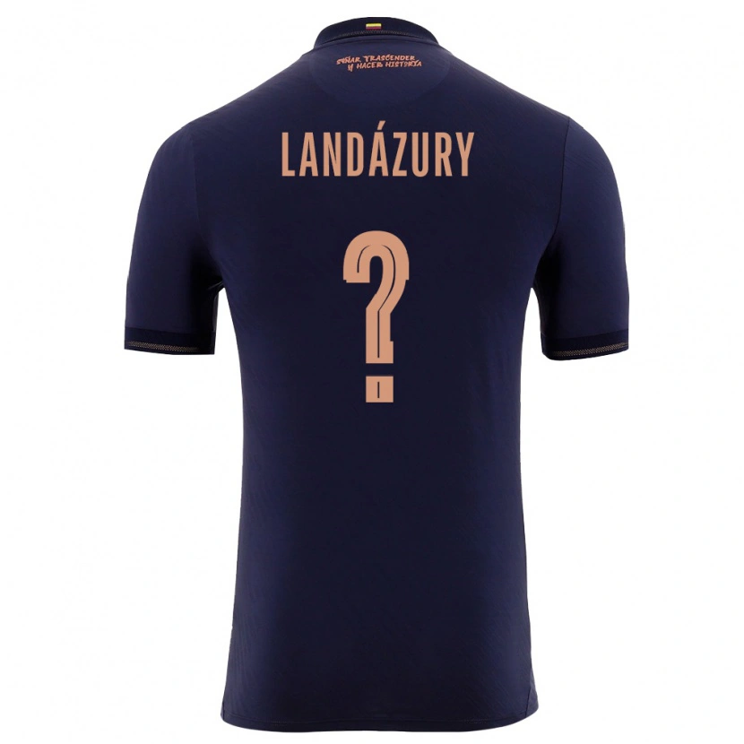Danxen Mujer Camiseta Ecuador Jackson Landázury #0 Marino Oro 2ª Equipación 26-28 La Camisa México