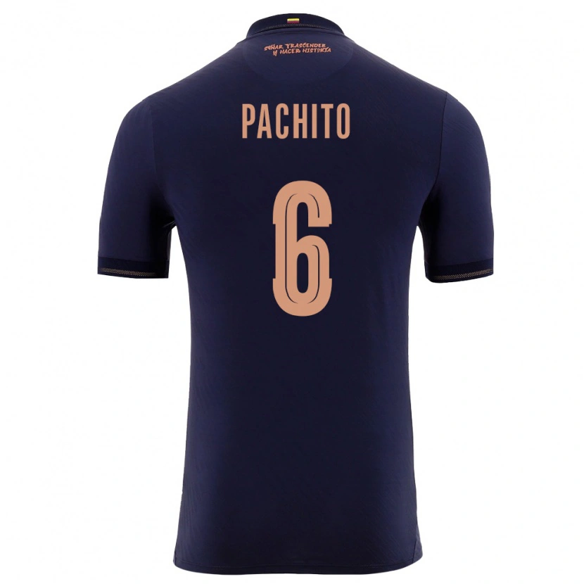 Danxen Mujer Camiseta Ecuador Angelica Pachito #6 Marino Oro 2ª Equipación 26-28 La Camisa México
