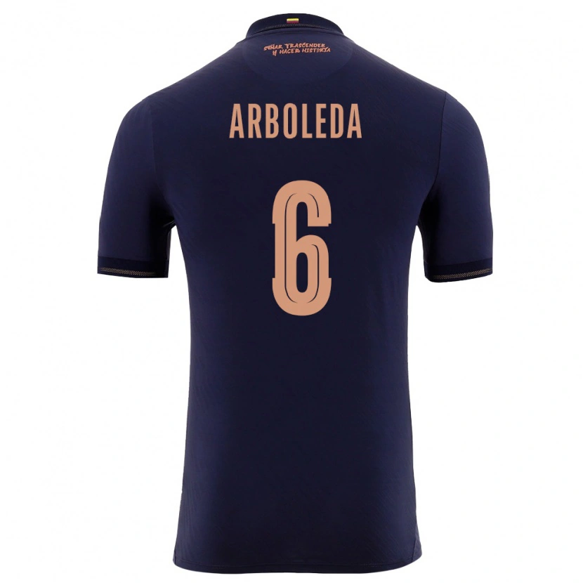 Danxen Mujer Camiseta Ecuador Edu Arboleda #6 Marino Oro 2ª Equipación 26-28 La Camisa México