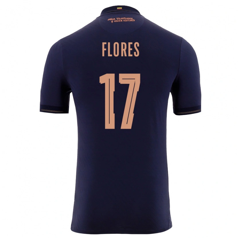 Danxen Mujer Camiseta Ecuador Karen Flores #17 Marino Oro 2ª Equipación 26-28 La Camisa México