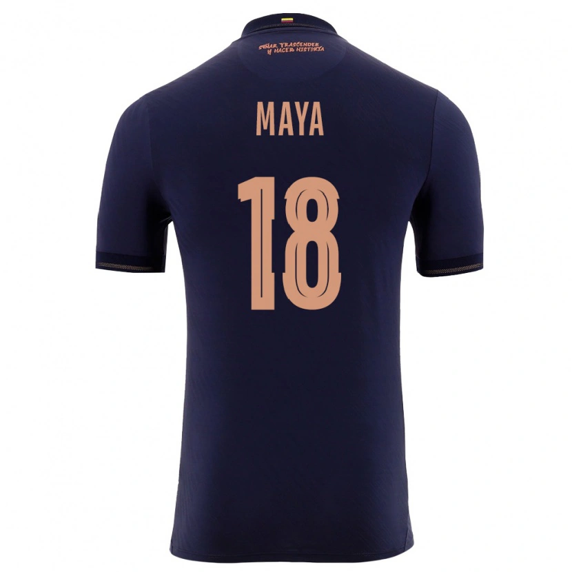 Danxen Mujer Camiseta Ecuador Jhoel Maya #18 Marino Oro 2ª Equipación 26-28 La Camisa México