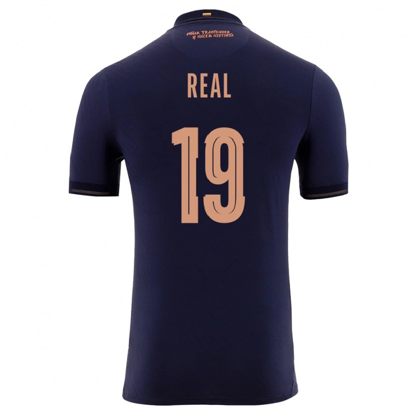 Danxen Mujer Camiseta Ecuador Kerlly Real #19 Marino Oro 2ª Equipación 26-28 La Camisa México