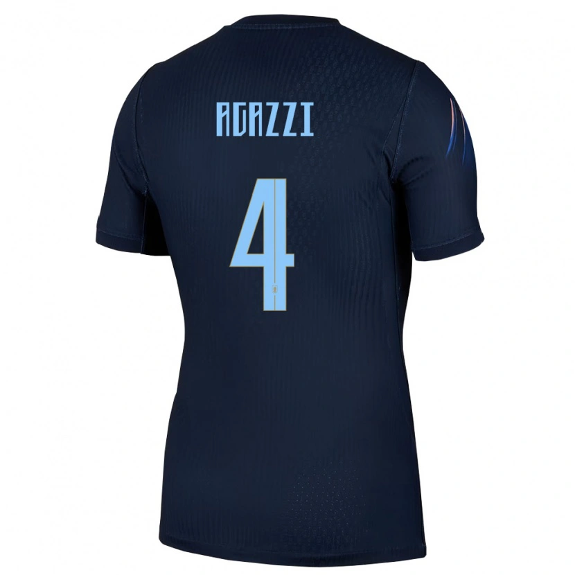 Danxen Mujer Camiseta Uruguay Lucas Agazzi #4 Negro Azul 2ª Equipación 26-28 La Camisa México